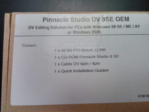 Pinnacle Studio DV 8SX OEM Software and firewire card