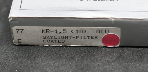 B&W 77mm skylight filter KR1.5