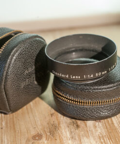 Asahi Pentax Lens shade and lens shade pouches (50mm F1.4 and 55mm F1.8-2.0)