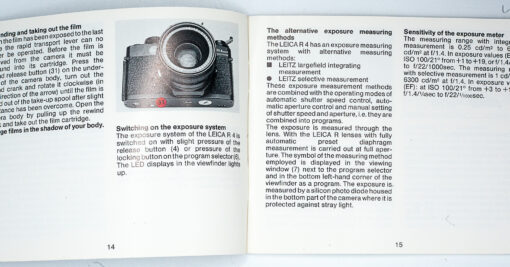 Leica Leitz Instructions Leica R4