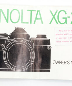 Owners manual Minolta XG-2 / XG-E