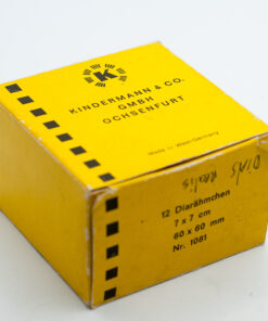 8 pieces of 6x6 slides in a kindermanbox, vintagestockphoto, retrostockphoto, stock image