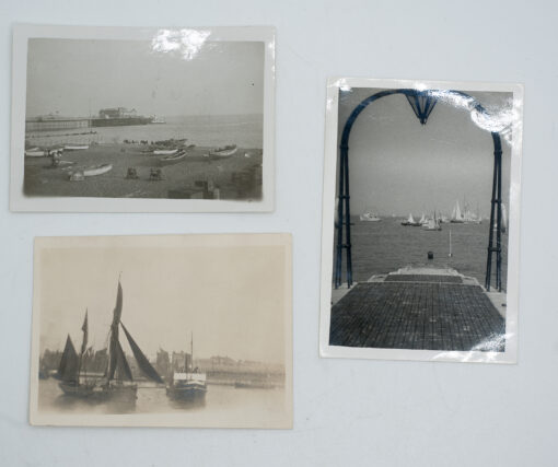 Lot of 16 black and white photos of nautical depictions / boats / ships 1900s