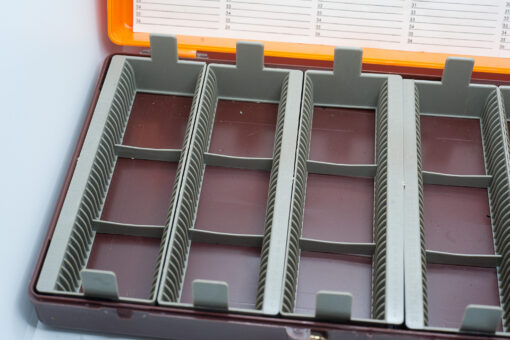 Vintage orange/brown Cases for slides (or other items) with slide trays