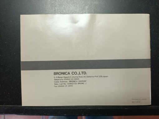 Zenza Bronica SQ-Ai / manual / Instructions / English