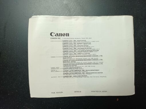 Canon FT-b / FTB / Manual - instructions English