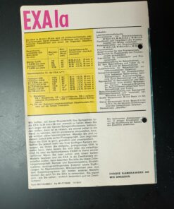 Ihagee Exakta Exa 1a Manual | Gebrauchsanleitung | Deutsch | German