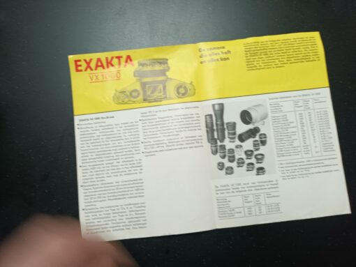 Ihagee Exakta VX1000 Leaflet | Deutsch | German