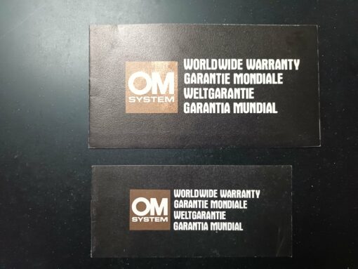 Olympus OM system warranty cards (2x) blank
