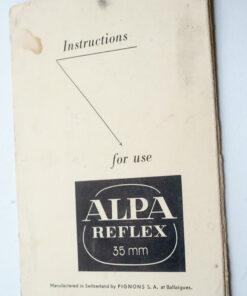 Pigions Alpa Reflex Model 5 | Manual | English | Brief instruction Guide