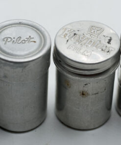 Aluminium 35mm Film canisters / Film cans (4x) + 1x Isopan ISS